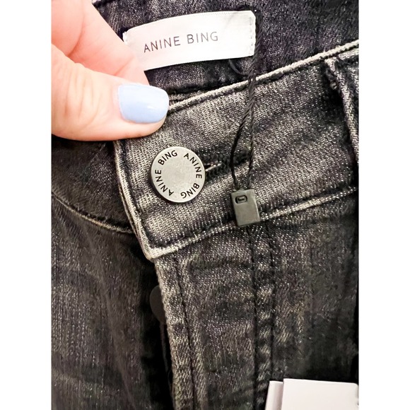 Anine Bing Kara Slim High Rise Jeans Size 26 NWT Grey - Picture 7 of 9